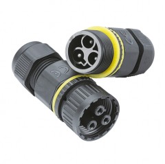 weatherproof plug and socket cable connector-3-core